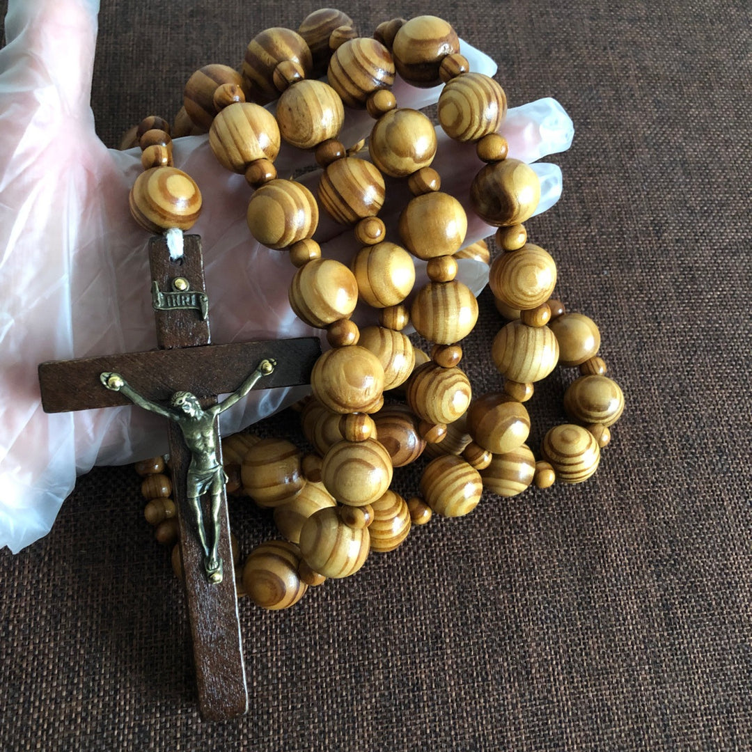 Christianartworkshop Handmade Olive Wood Crucifix Prayer Rosary - image 2