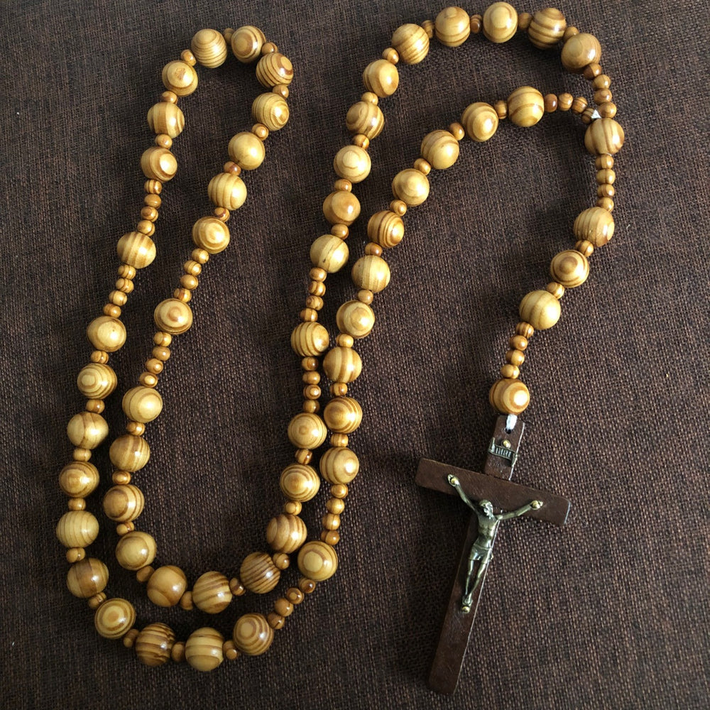 Christianartworkshop Handmade Olive Wood Crucifix Prayer Rosary - image 1