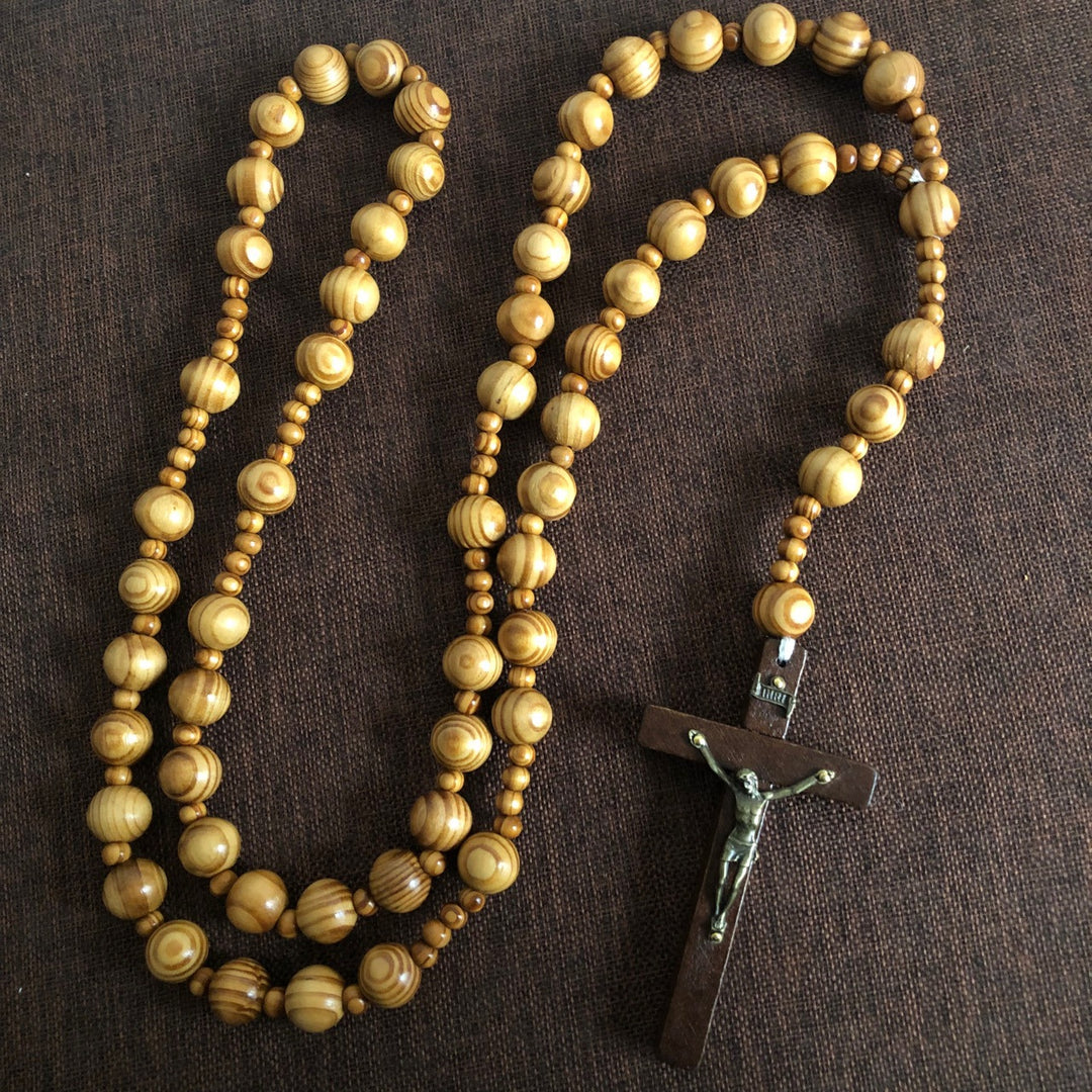 Christianartworkshop Handmade Olive Wood Crucifix Prayer Rosary - image 1