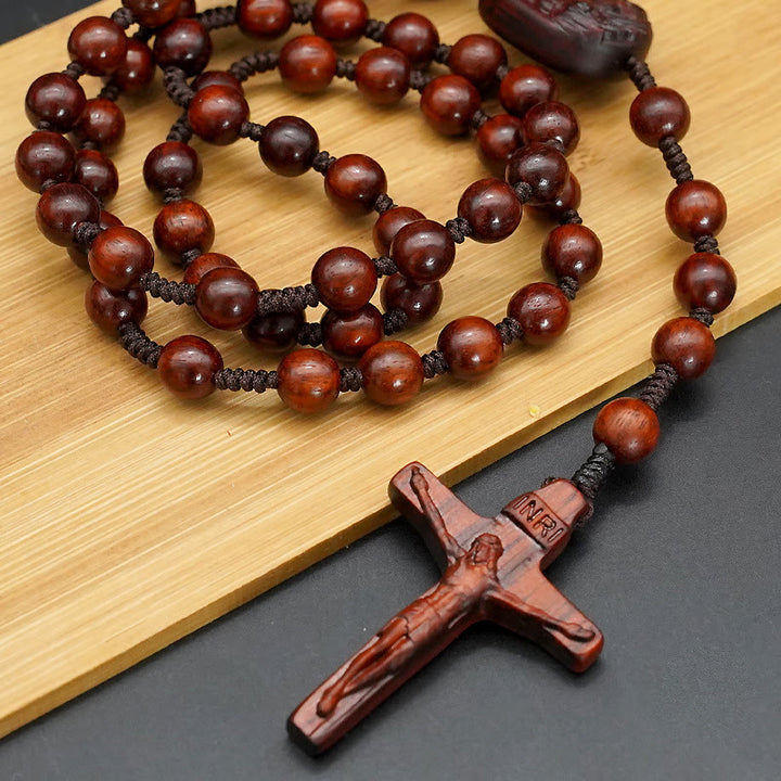 Christianartworkshop Olive Wood Beads Crucifix Prayer Rosary