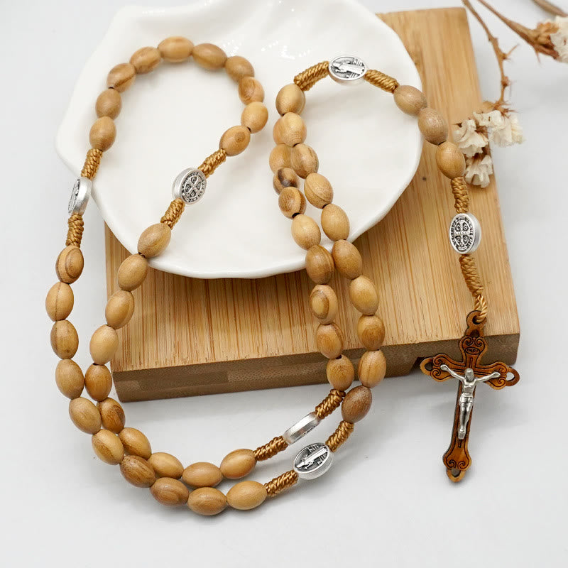 Christianartworkshop Handmade Olive Wood Beads Prayer Single Decade Rosary