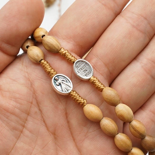 Christianartworkshop Handmade Olive Wood Beads Prayer Single Decade Rosary