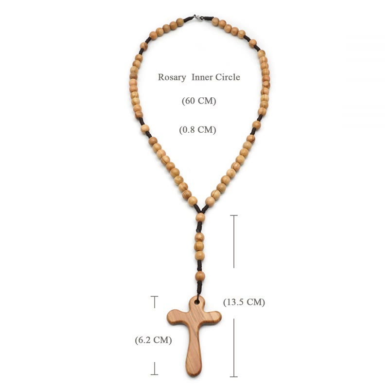 Christianartworkshop Handmade Polished Olive Wood Cross Car Rosary