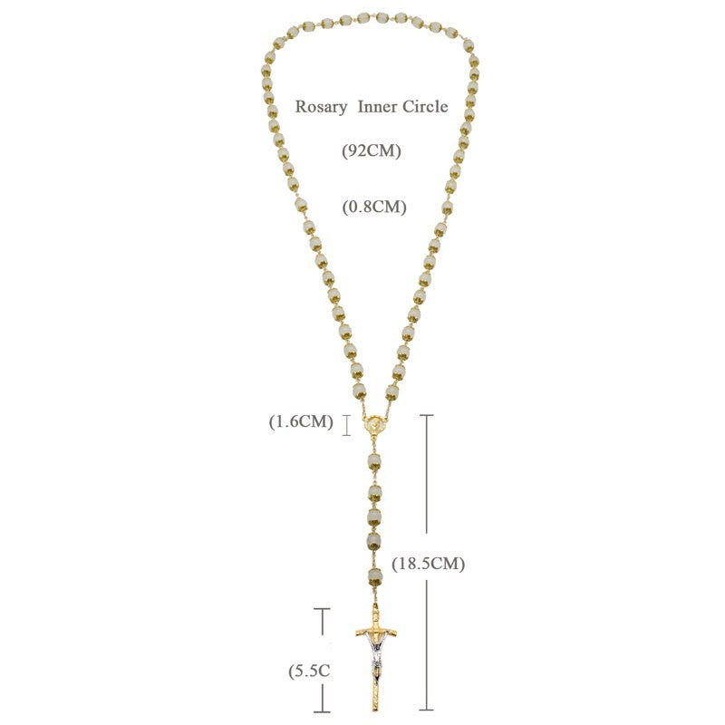 Christianartworkshop Faith & Charity: Natural White Chalcedony Catholic Rosary - image 6
