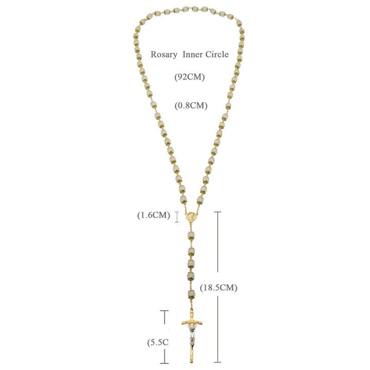 Christianartworkshop Faith & Charity: Natural White Chalcedony Catholic Rosary - image 6