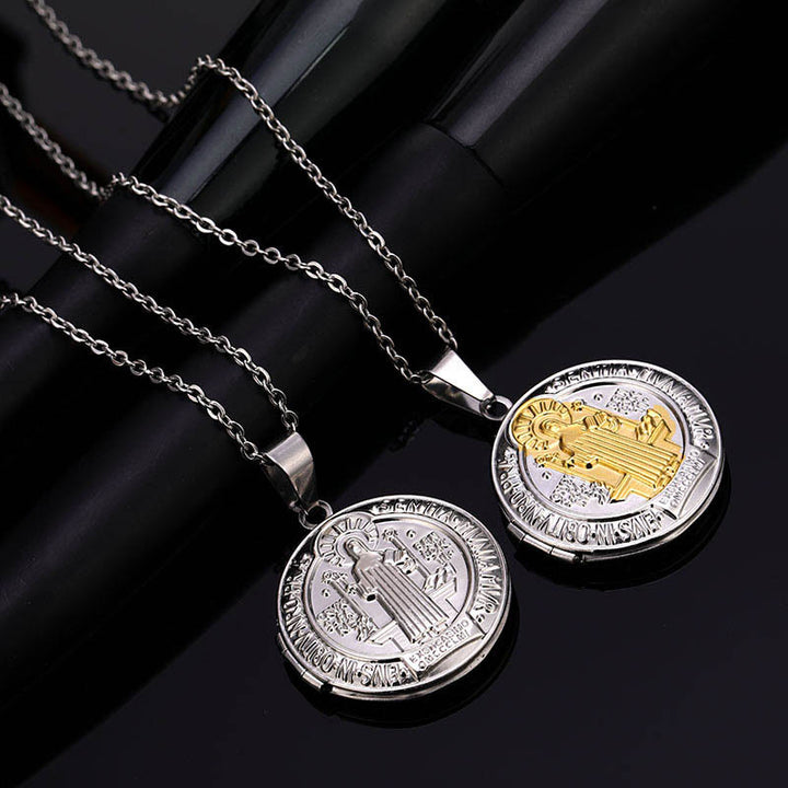 Christianartworkshop Classic St. Benedict Pendant Titanium Necklace - image 4