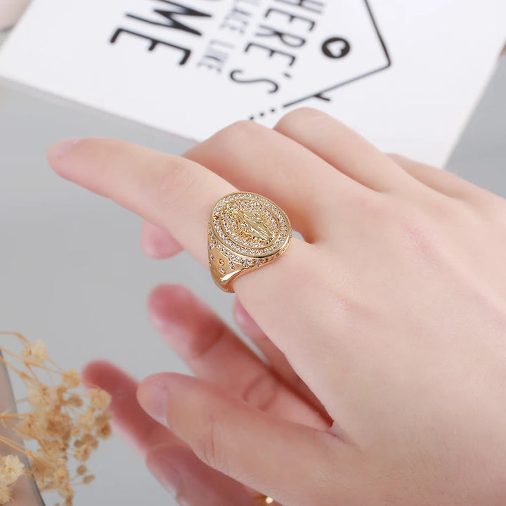 Christianartworkshop Virgin Mary Stainless Steel Catholic Ring - image 2