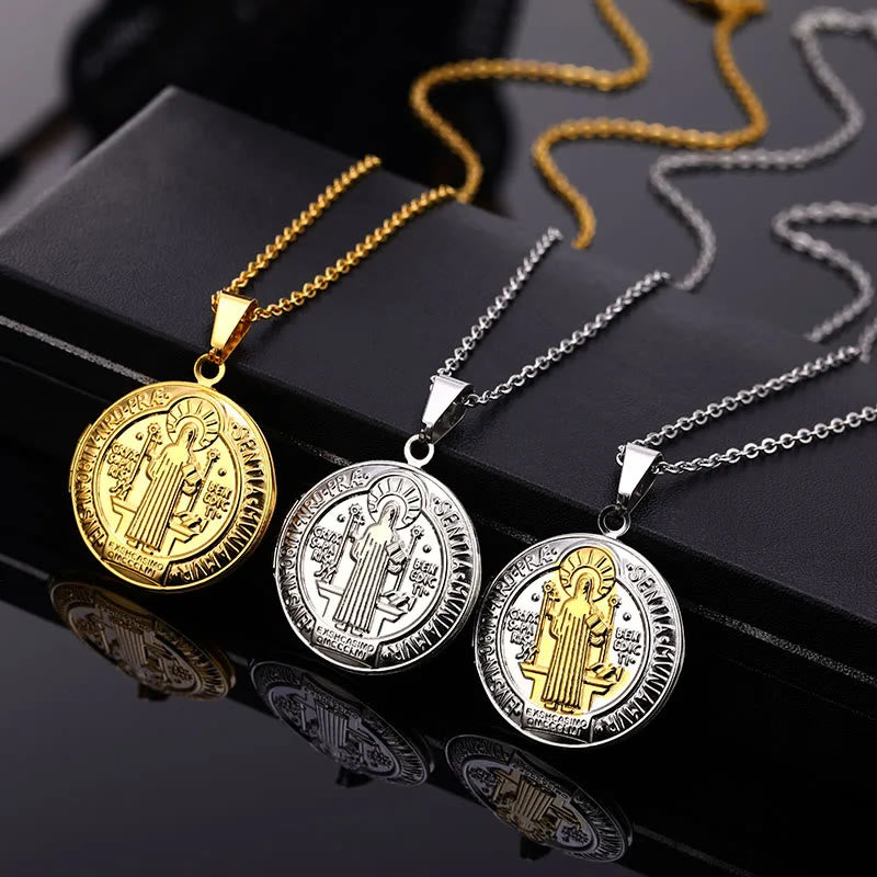 Christianartworkshop Classic St. Benedict Pendant Titanium Necklace - image 6