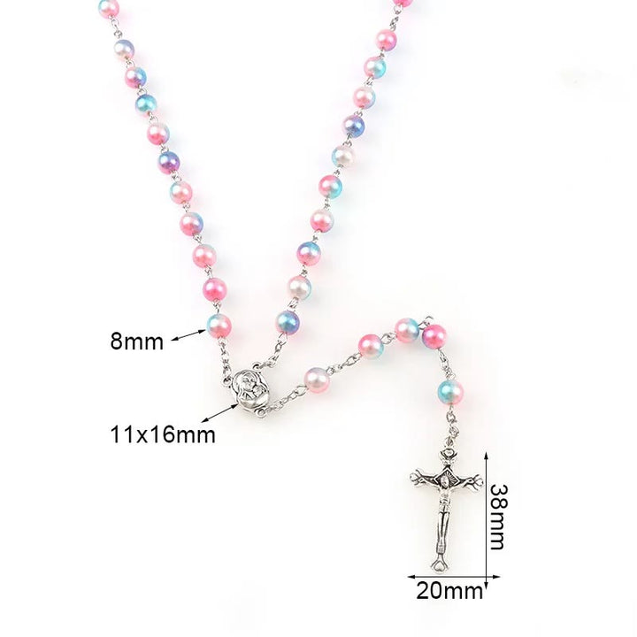 Christianartworkshop Two-color Plastic Crucifix Rosary - image 3