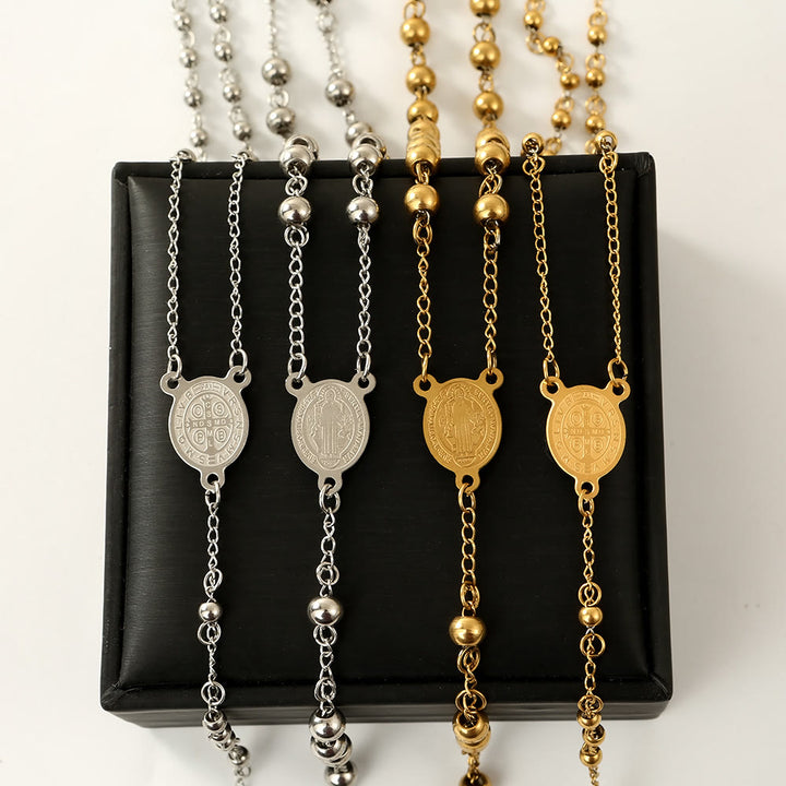 Stainless Steel Beads St. Benedict Crucifix Rosary - image 5