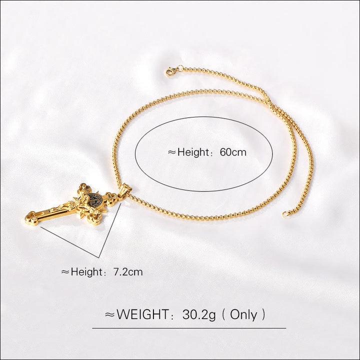 Christianartworkshop St. Benedict Symbol Crucifix Necklace - image 12