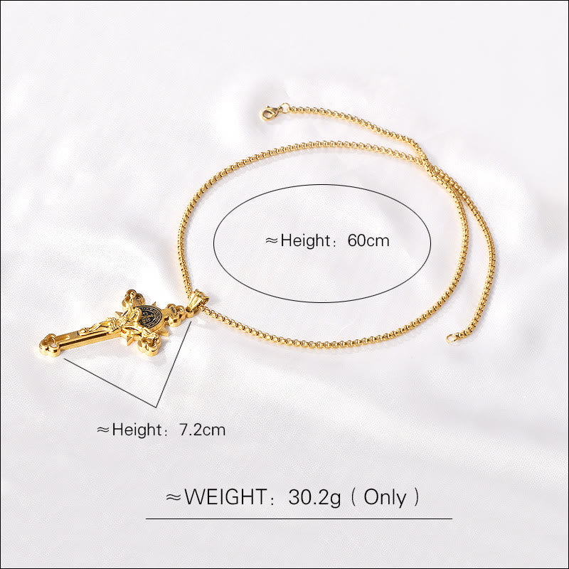 Christianartworkshop St. Benedict Symbol Crucifix Necklace - image 11