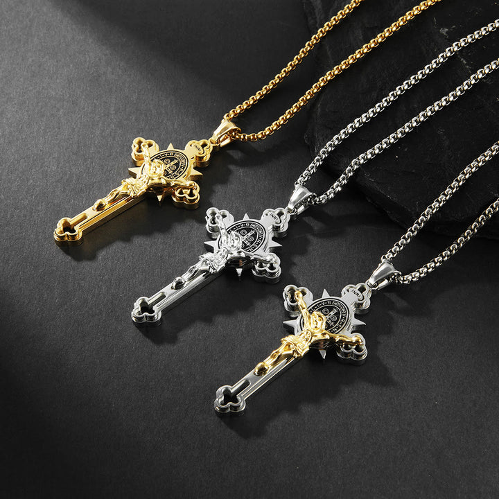 Christianartworkshop St. Benedict Symbol Crucifix Necklace - image 10