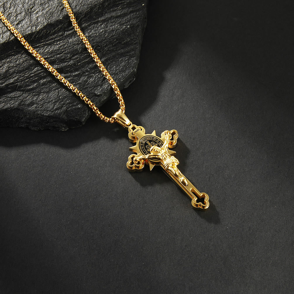 Christianartworkshop St. Benedict Symbol Crucifix Necklace - image 5