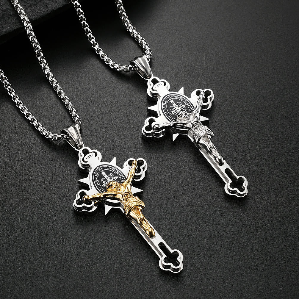 Christianartworkshop St. Benedict Symbol Crucifix Necklace - image 3