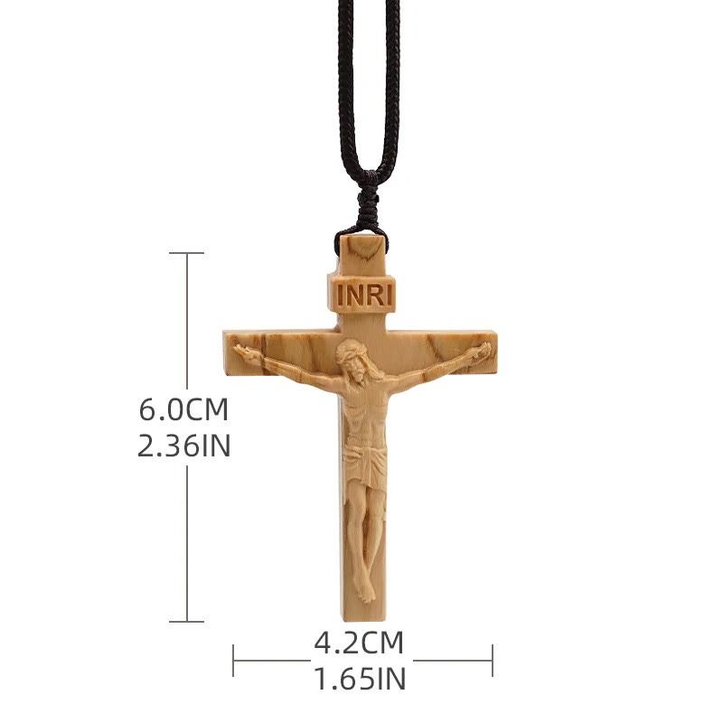 FREE Today: Jesus Crucifix Wooden Necklace (Made in Holy Land)