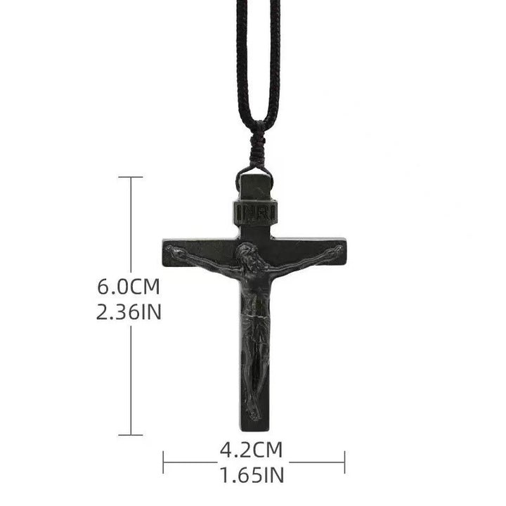 FREE Today: Christianartworkshop Jesus Crucifix Wooden Necklace (Made in Holy Land)