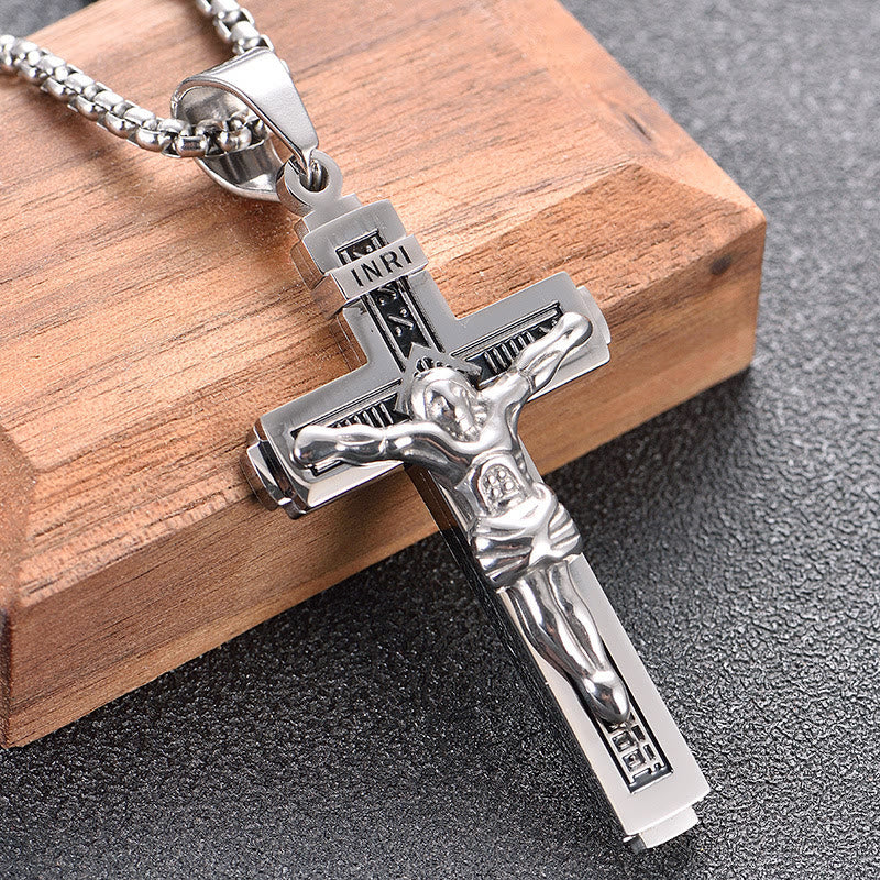 Christianartworkshop Crafted Jesus Christianartworkshop Crucifix Titanium Necklace - Silver - image 11