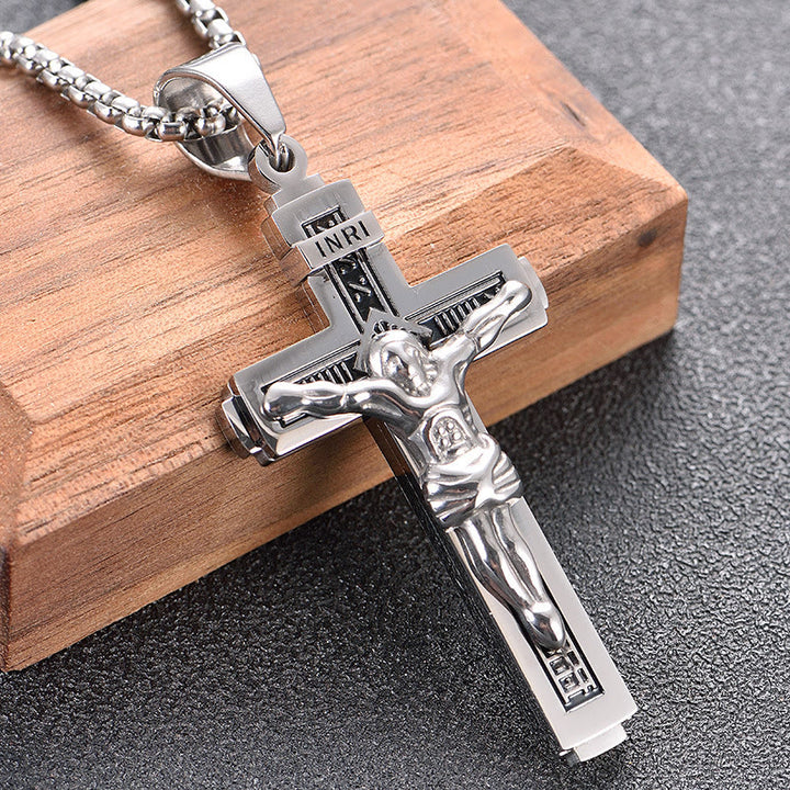 Christianartworkshop Crafted Jesus Christianartworkshop Crucifix Titanium Necklace - Silver - image 11