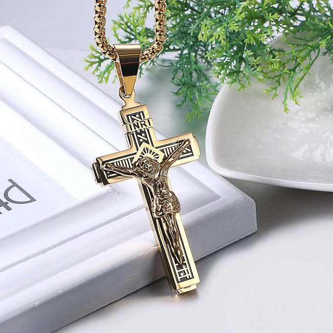 Christianartworkshop Crafted Jesus Christianartworkshop Crucifix Titanium Necklace - image 9
