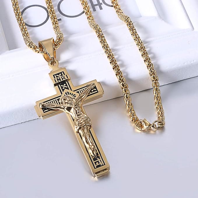 Christianartworkshop Crafted Jesus Christianartworkshop Crucifix Titanium Necklace - image 8