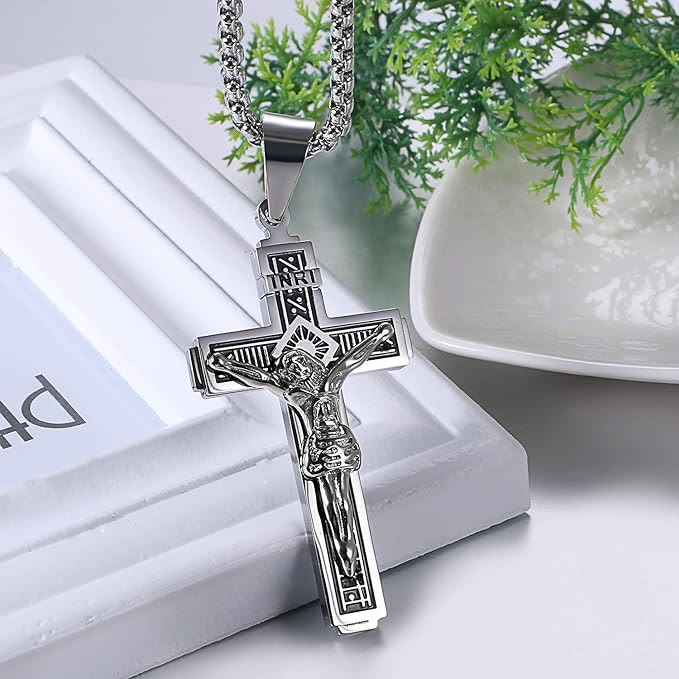 Christianartworkshop Crafted Jesus Christianartworkshop Crucifix Titanium Necklace - image 14