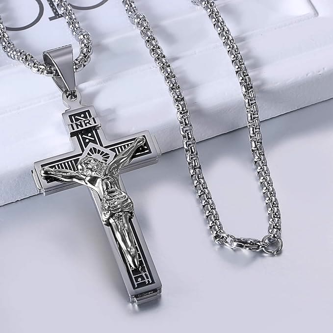 Christianartworkshop Crafted Jesus Christianartworkshop Crucifix Titanium Necklace - image 13