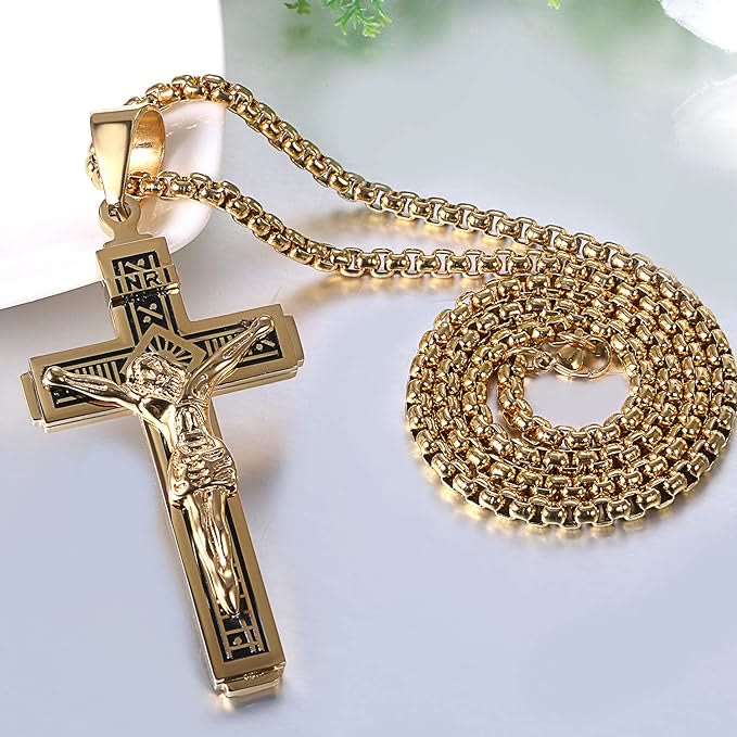 Christianartworkshop Crafted Jesus Christianartworkshop Crucifix Titanium Necklace - image 7
