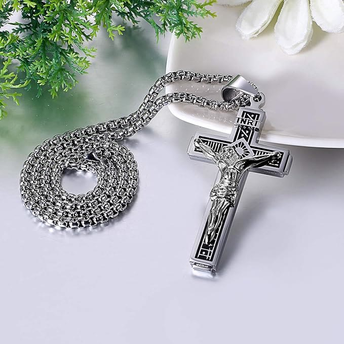 Christianartworkshop Crafted Jesus Christianartworkshop Crucifix Titanium Necklace - image 12