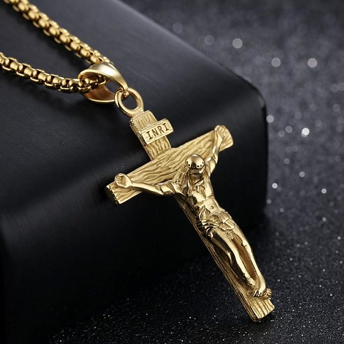 FREE Today: Christ Jewelry Crucifix Pendant Charm Necklace  - Golden - image 2