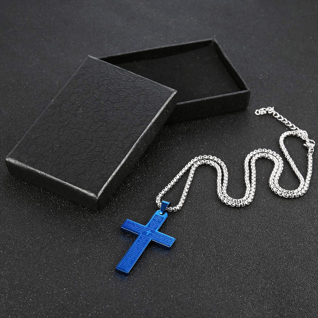 Christianartworkshop Stainless Steel Lord's Prayer Pendant Cross Necklace - image 5