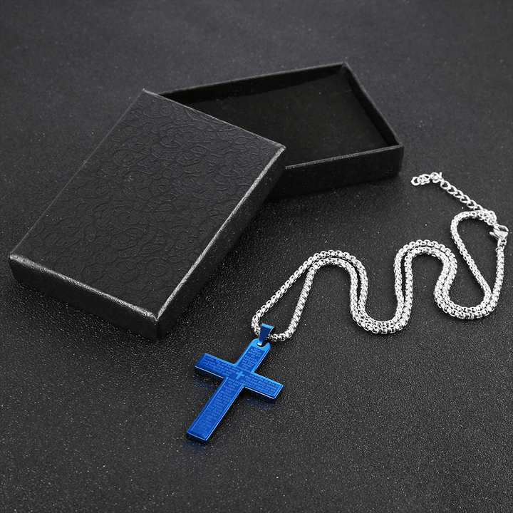 Christianartworkshop Stainless Steel Lord's Prayer Pendant Cross Necklace - image 5
