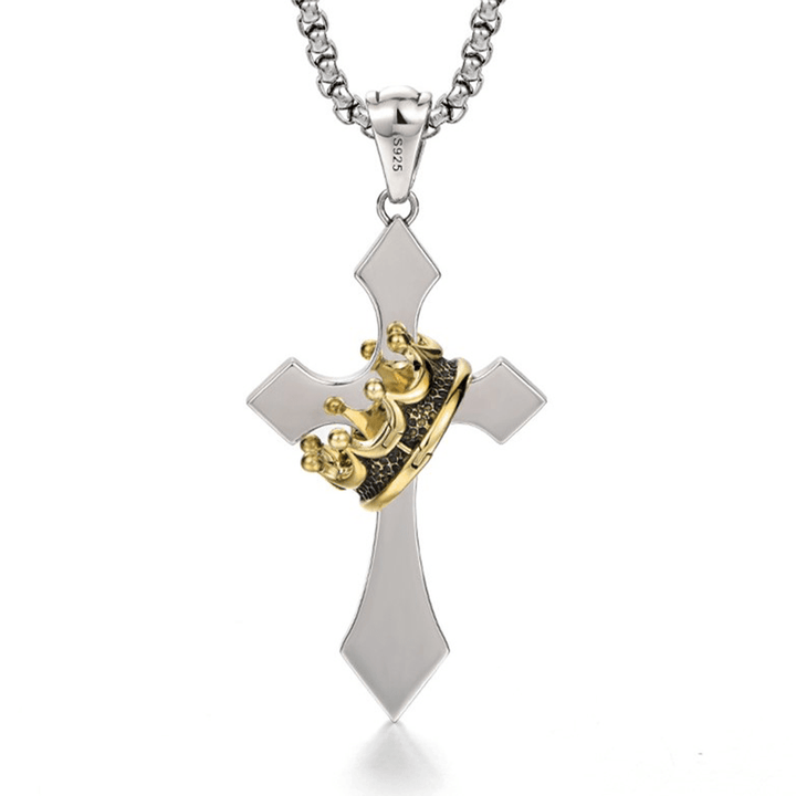 Christianartworkshop The Crown Cross Necklace Religion Jewelry - image 5