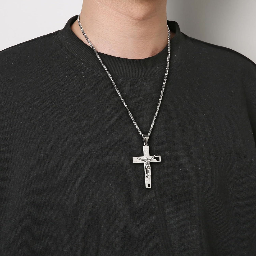 Christianartworkshop Stainless Steel Crucifix Bible Prayer Pendant Necklace Chain - image 10