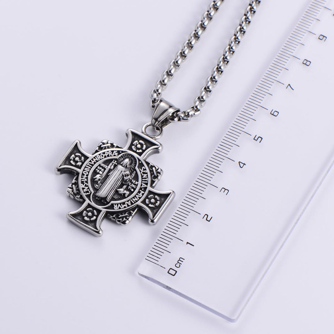 Christianartworkshop Saint Benedict Protection Medal Cross Pendant Necklace - image 7