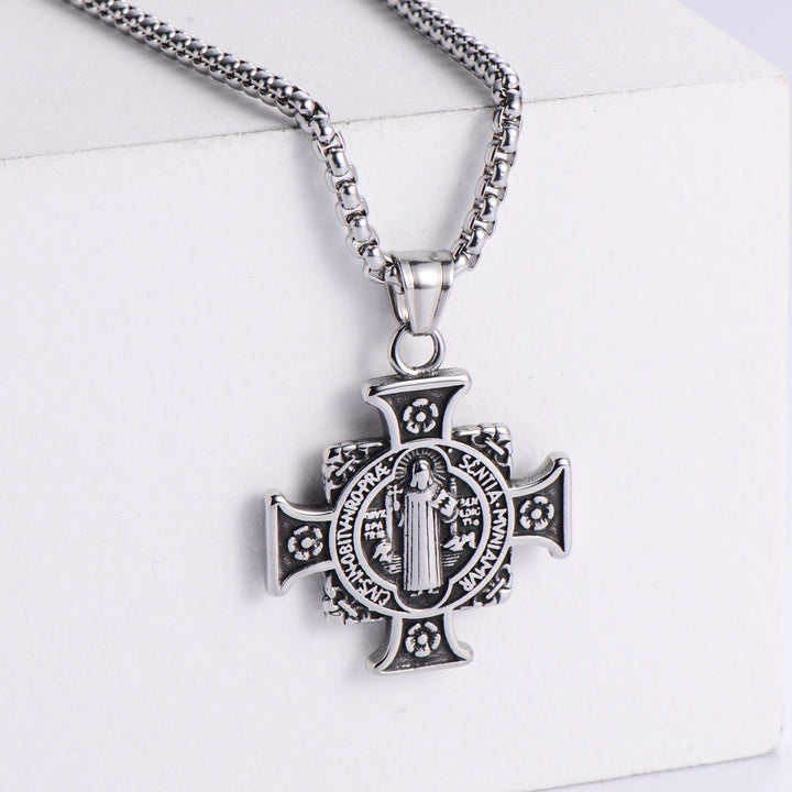 Christianartworkshop Saint Benedict Protection Medal Cross Pendant Necklace - image 6