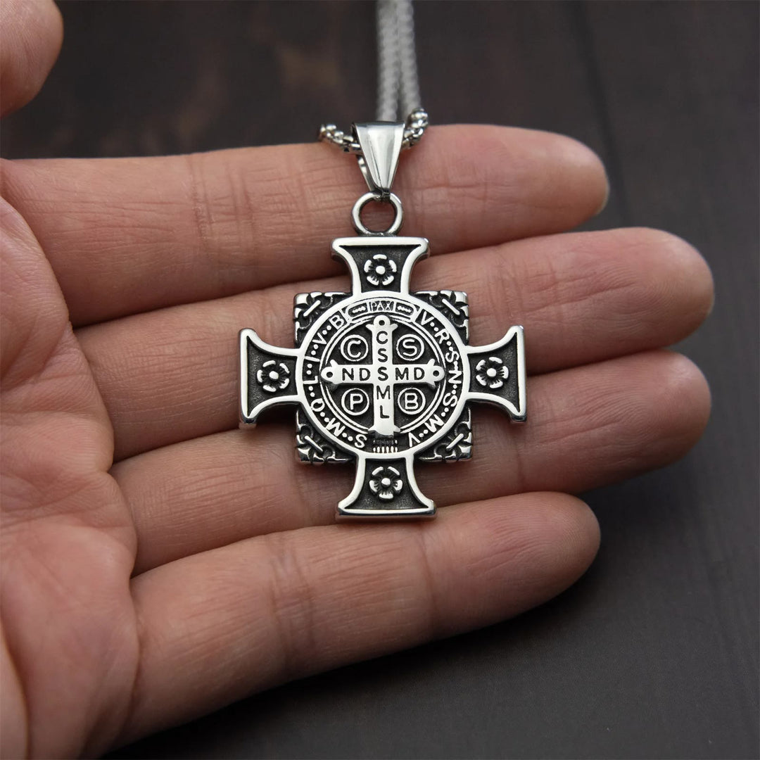 Christianartworkshop Saint Benedict Protection Medal Cross Pendant Necklace - image 4