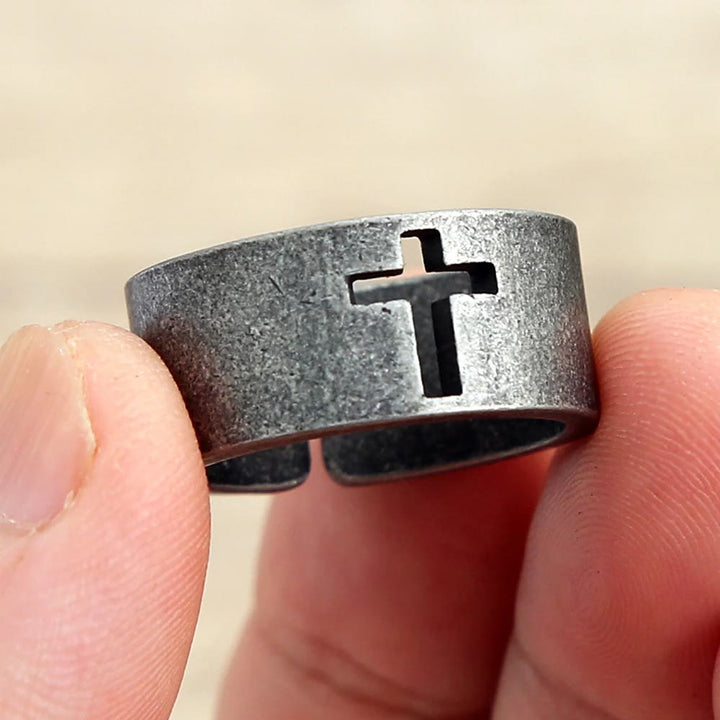 Christianartworkshop Stainless Steel Antique Punk Christianartworkshop  Cross Ring - image 12