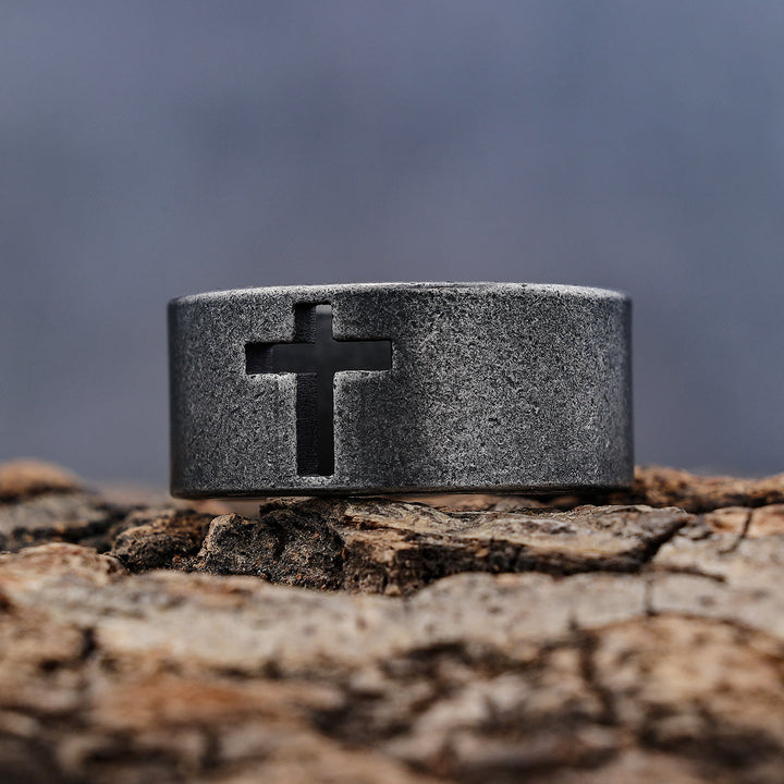 Christianartworkshop Stainless Steel Antique Punk Christianartworkshop  Cross Ring - image 7