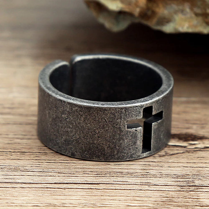 Christianartworkshop Stainless Steel Antique Punk Christianartworkshop  Cross Ring - image 8