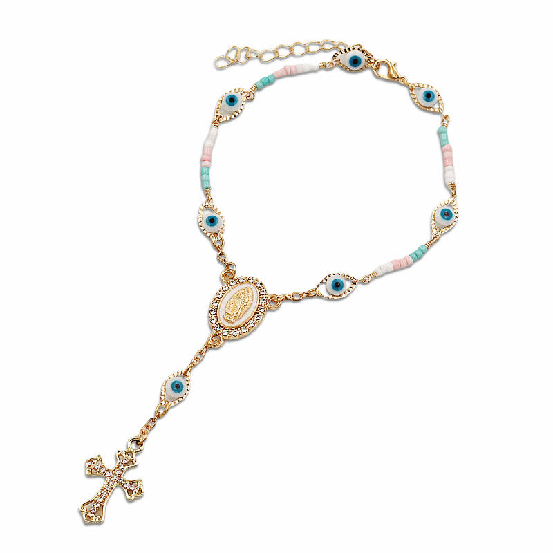 Our Lady of the Cross Bracelet/Car Rosary for Rearview Mirror - Our Lady & Cross - image 1