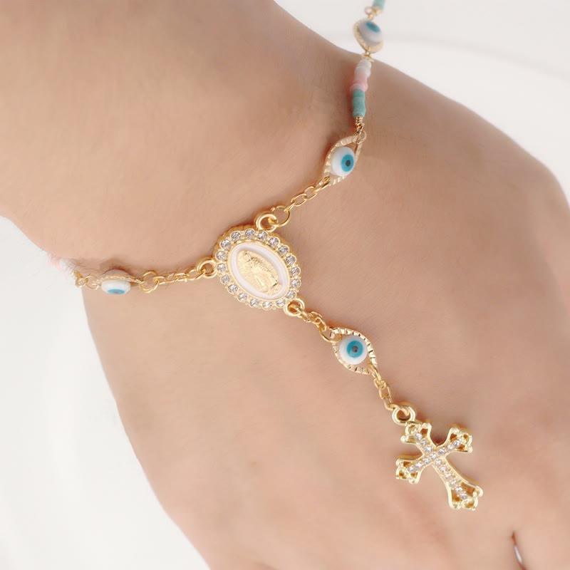 Our Lady of the Cross Bracelet/Car Rosary for Rearview Mirror - image 2