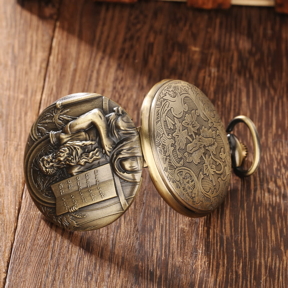 Jesus Bible Quartz Movement Bronze Pocket Watch - image 5