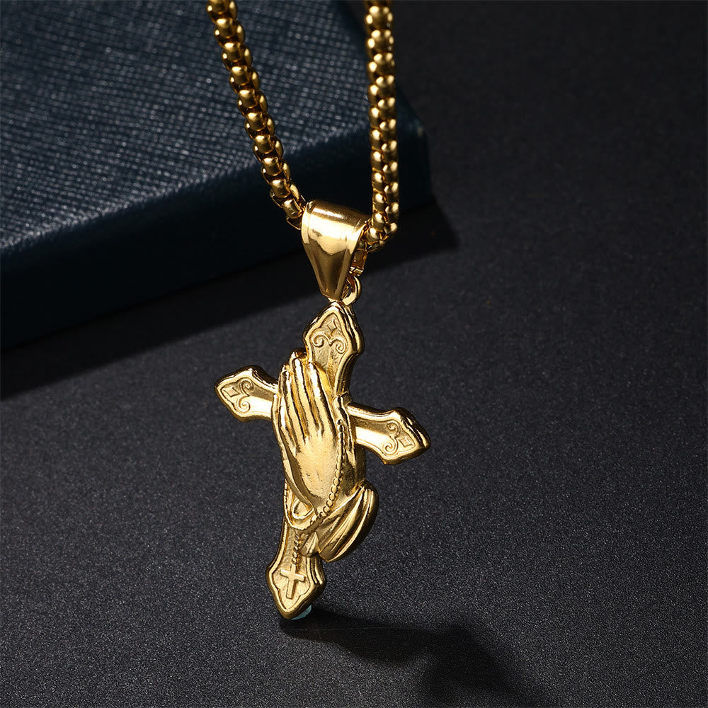 Christianartworkshop Praying Hands Cross Stainless Steel Pendant Necklace - image 11
