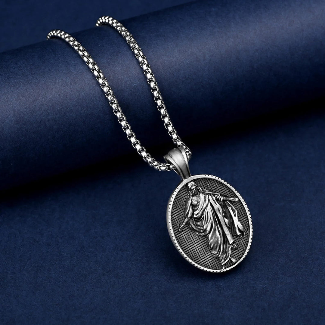 Christianartworkshop Jesus Medallion Pendant Blessing Necklace - image 4