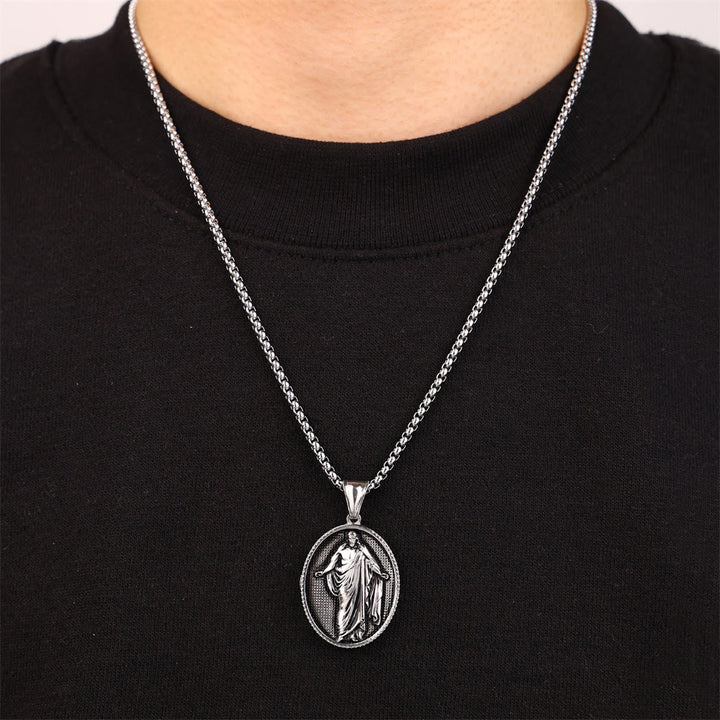 Christianartworkshop Jesus Medallion Pendant Blessing Necklace - image 5