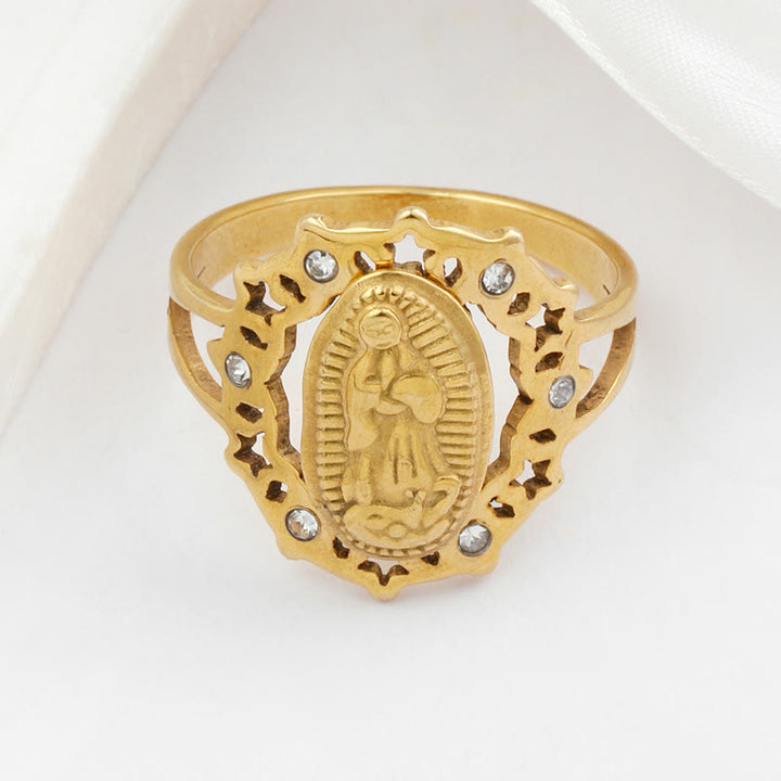 Christianartworkshop Our Lady of Guadalupe Delicate Skeleton Ring - image 2