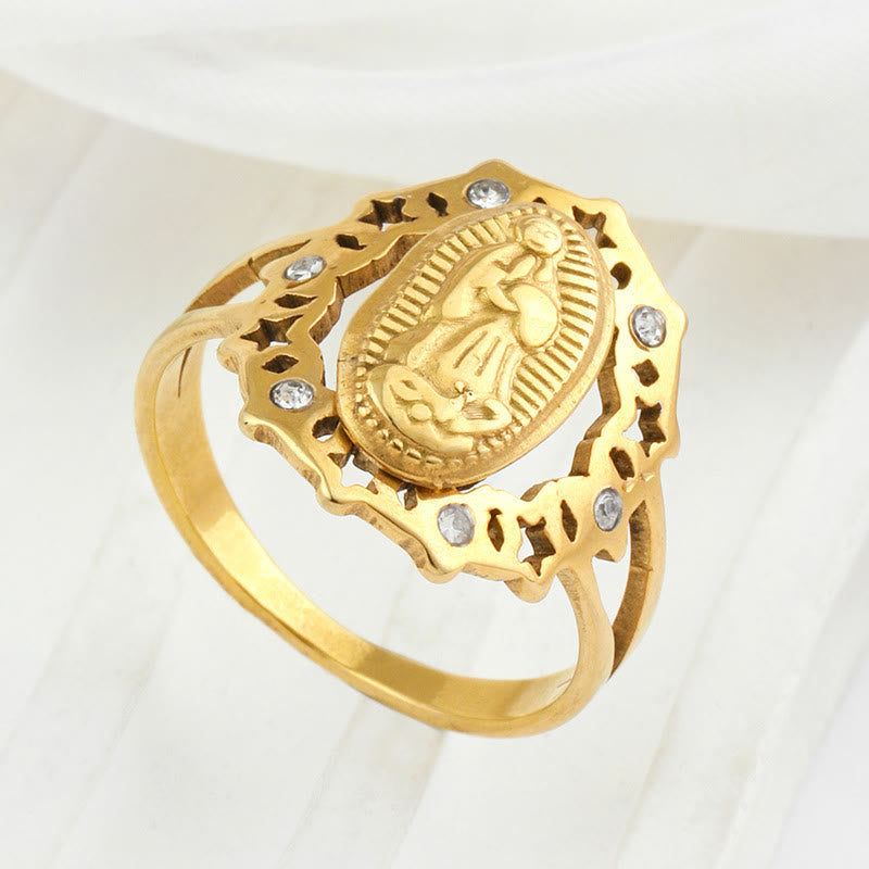 Christianartworkshop Our Lady of Guadalupe Delicate Skeleton Ring - US 11 - image 0