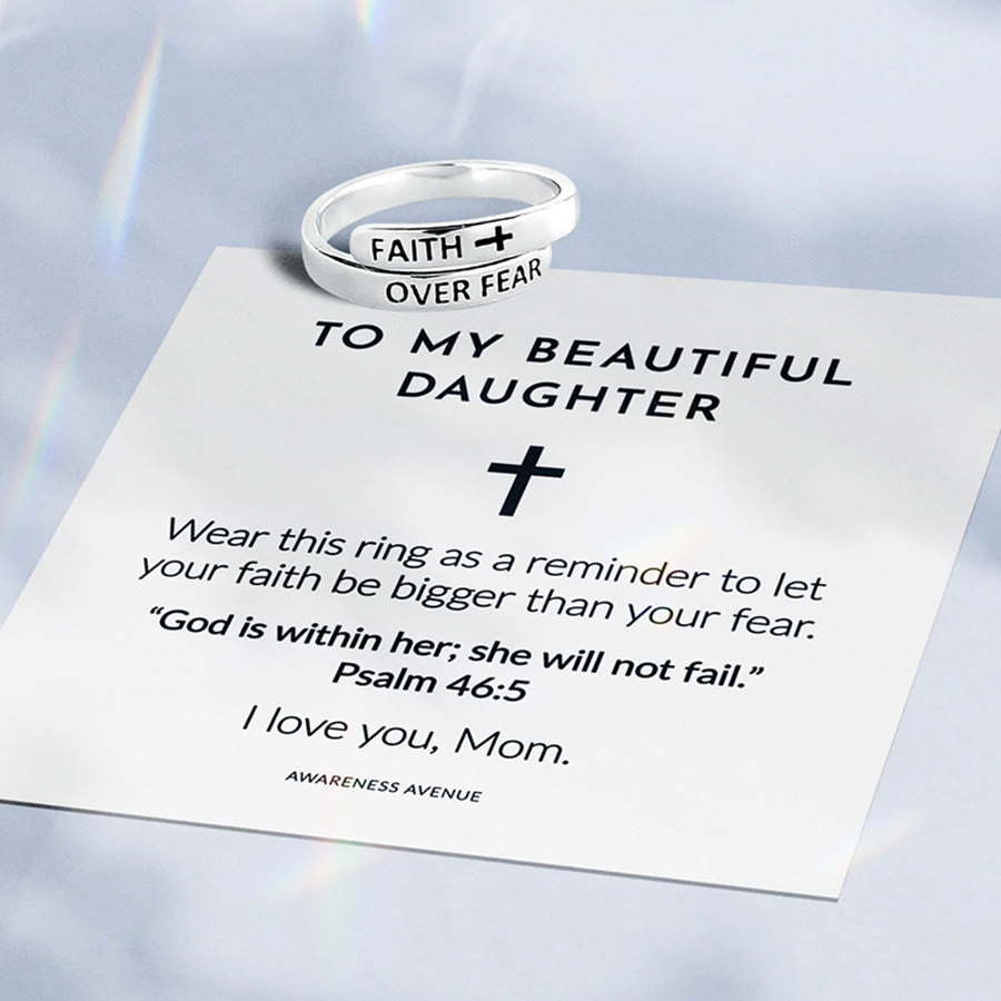 Christianartworkshop Faith-Over Fear: Minimalist Christ Bible Ring - image 6