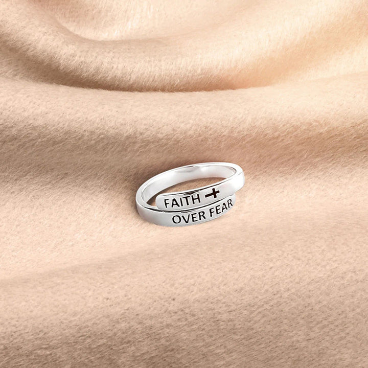 Christianartworkshop Faith-Over Fear: Minimalist Christ Bible Ring - image 8